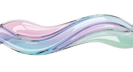 Abstract Glass Wave with Pastel Colors and Smooth Curves.