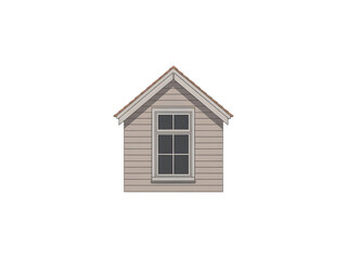 Brown House Roof with White Window