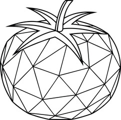 Single realistic tomato fruit illustration. Fresh red tomato isolated artwork. Realistic tomato vegetable food design. Tomato fruit healthy nutrition illustration. Organic tomato realistic farm art