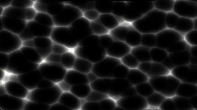 White caustic waves motion graphics with plain black background