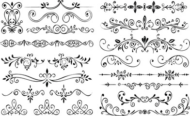 Elegant Black and White Decorative Design Elements 
