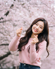 꽃 여자 모델 사진