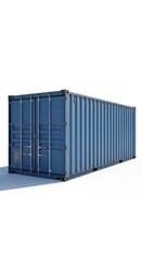 A Realistic Blue Shipping Container Mockup for Transport and Logistics
