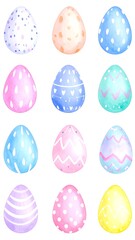 Watercolor Easter eggs