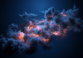 Fototapeta premium Mystical glowing cosmic nebula with sparkling stardust, a captivating abstract background for design
