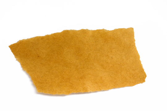 Paper scrap with torn edges, Golden brown Torn paper in a rectangle shape, ripped Golden brown paper sheet, label, banner paper graphic element, speech bubble isolated on a transparent background