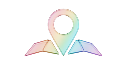 Colorful Abstract Location Pin and Arrows.