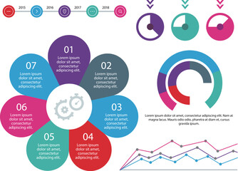 Business report - Internet column and line chart data statistics information chart vector material
