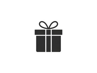 Fototapeta premium Gift box icon simple flat vector design isolated on white background for web and mobile apps