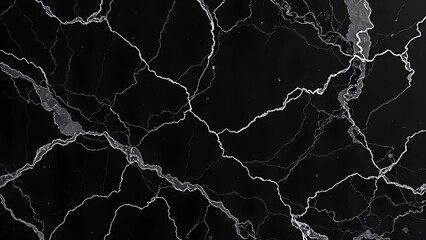 Fototapeta premium Elegant black marble with swirling gray veins, exuding luxury and sophisticated monochrome style.