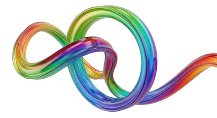 Abstract Colorful Ribbon-Like Shape with Gradient Colors.