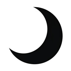 Crescent moon night sky icon design