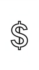 Obraz premium Dollar Sign, Finance, White Background, Icon