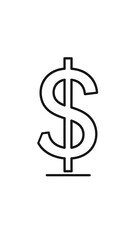Dollar sign icon, finance, white background, simple design, website use