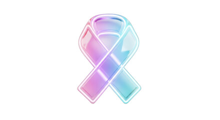 Iridescent Awareness Ribbon with Pastel Gradient and Glossy Finish.