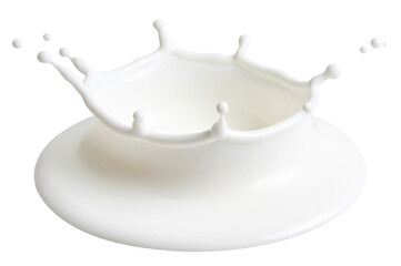 milk drop with splash isolated on white background