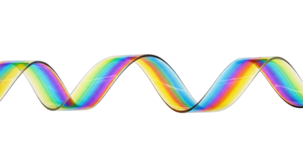 Wavy Rainbow Ribbon: Colorful and Flexible Design Element.