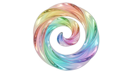 Iridescent Rainbow Swirl: Abstract Colorful Spiral Design.