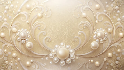 Obraz premium Ivory gradient with delicate pearl shimmer texture, classic wedding luxury style.