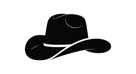 a classic black cowboy hat with wide brim and ribbon