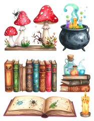 Watercolor fantasy elements