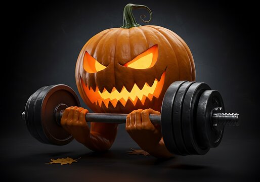 Spooky Season Fitness: Jack-o'-lantern Weightlifting