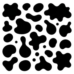 Fototapeta premium Abstract black shapes, white background, design element