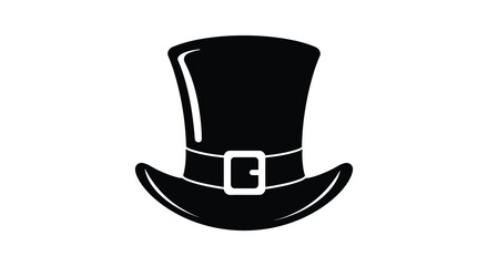 a classic black top hat with a silver buckle detail