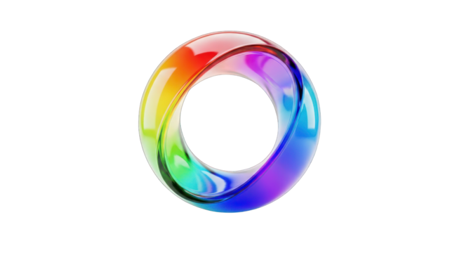 Colorful Abstract Ring with Gradient Rainbow Colors.