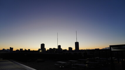 Naklejka premium Tokyo Cityscape Silhouette at Dusk