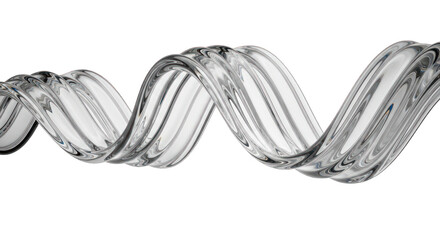 Abstract Glass Sculpture on White.