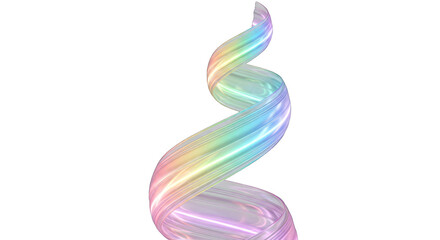 Iridescent Ribbon Swirl: Pastel Colors and Smooth Texture.