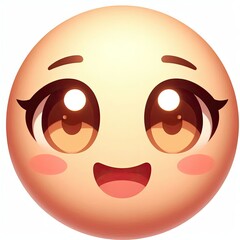 Fototapeta premium 3D illustration emoticon of a warm smiling face with natural skin tone