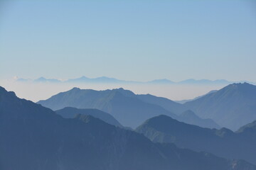 Fototapeta premium 剱岳山頂から見た南アルプス