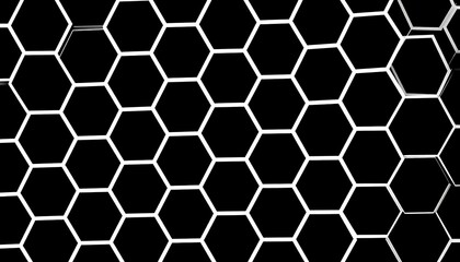 Black honeycomb grid pattern background