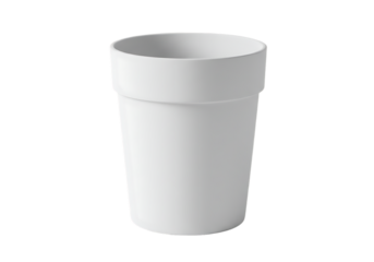 Plain white disposable cup isolated on a solid black background with no distractions