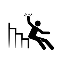 Person falling down stairs