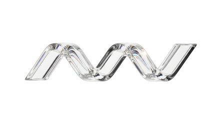 Transparent Wavy Glass Structure with Refraction Effects.