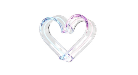 Intertwined Glass Heart with Iridescent Sheen Love Symbol.