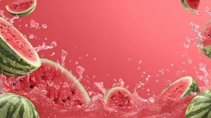splashed with watermelon juice. watermelon juice. fresh watermelon juice. watermelons. fruits