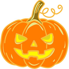 halloween pumpkin isolated on white