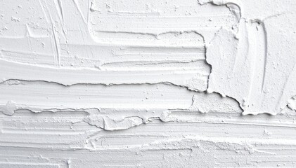 A close-up view of a white paint texture background, showcasing subtle brush strokes and variations in sheen, creating a soft, inviting surface.