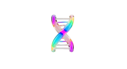 Colorful DNA Strand on White.