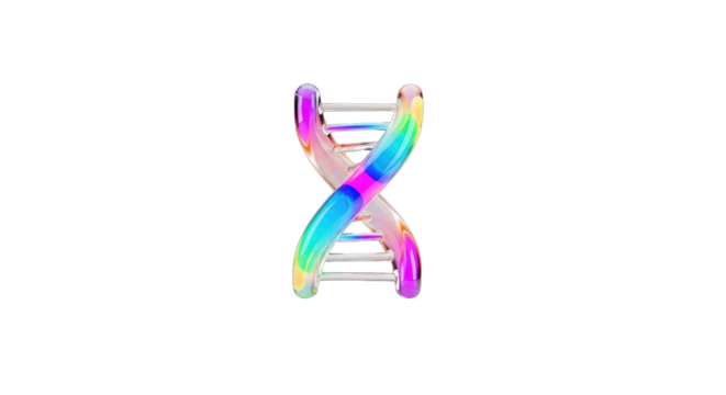 Colorful DNA Strand on White.