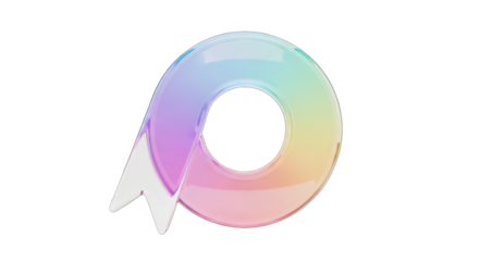Abstract Colorful Gradient Shape with Transparent Details.
