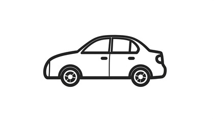 Obraz premium Simple Car Icon, White Background, Transportation