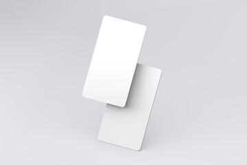 Rounded Corner Businesscard mockup（角丸名刺2枚モックアップ ｜ グレー背景）