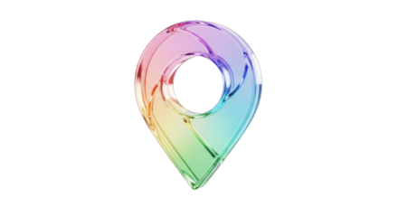 Colorful Glass Location Pin Icon.