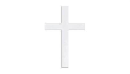 A simple, plain, and unadorned Christian cross is featured against a plain white background.