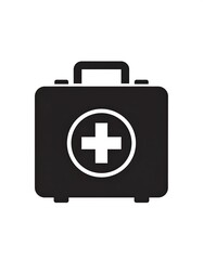 Obraz premium First aid kit, healthcare symbol, white background, medical